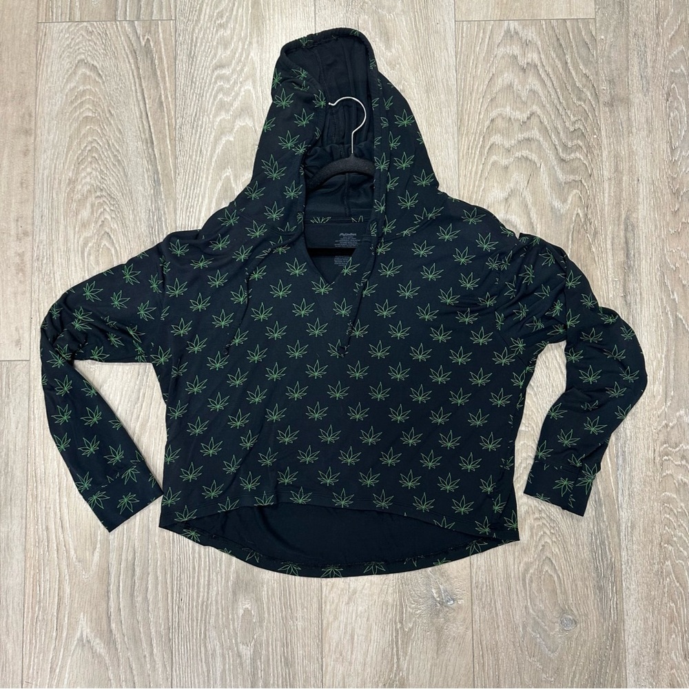 MeUndies black pot leaf hoodie